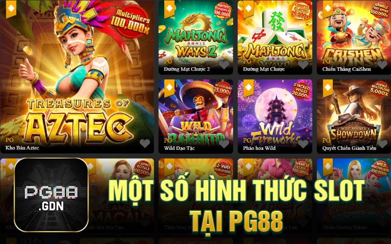 Một số hình thức slot tại PG88